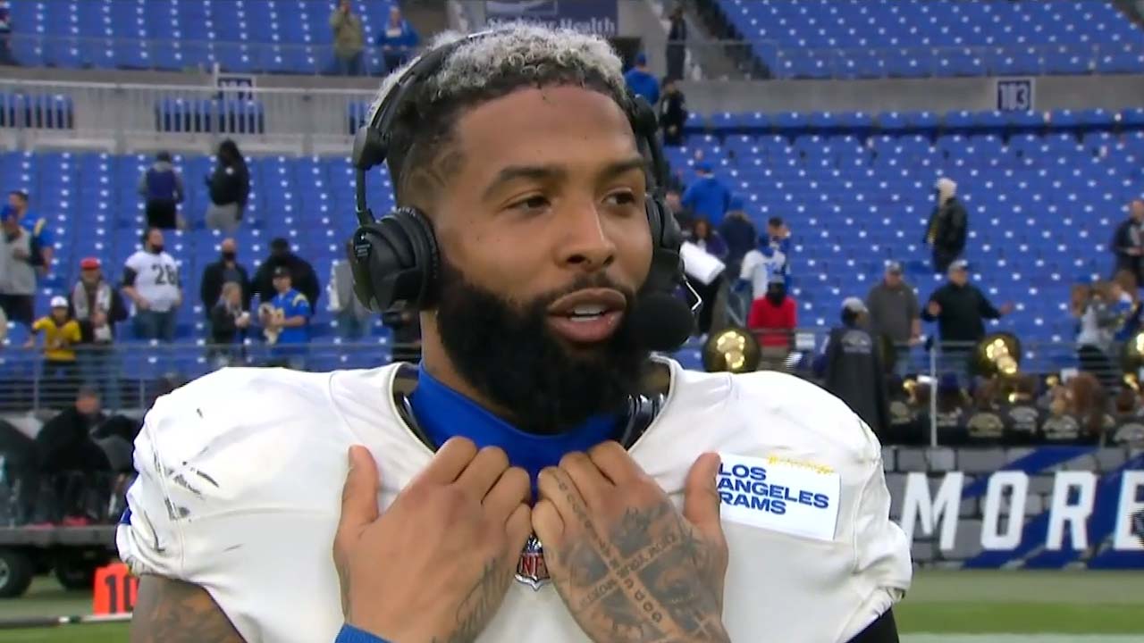 'It takes all of us' — Odell Beckham Jr. speaks with Pam Oliver after scoring the Rams' game-winning touchdown
