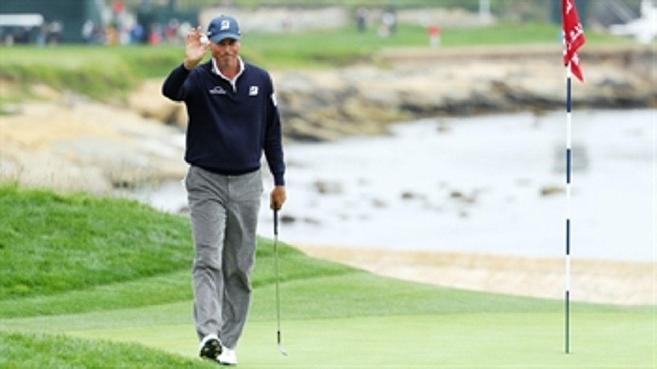 Matt Kuchar finishes second round with an eagle on the 18th at Pebble Beach