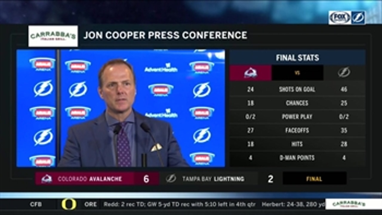 Jon Cooper talks Lightning loss to Avalanche