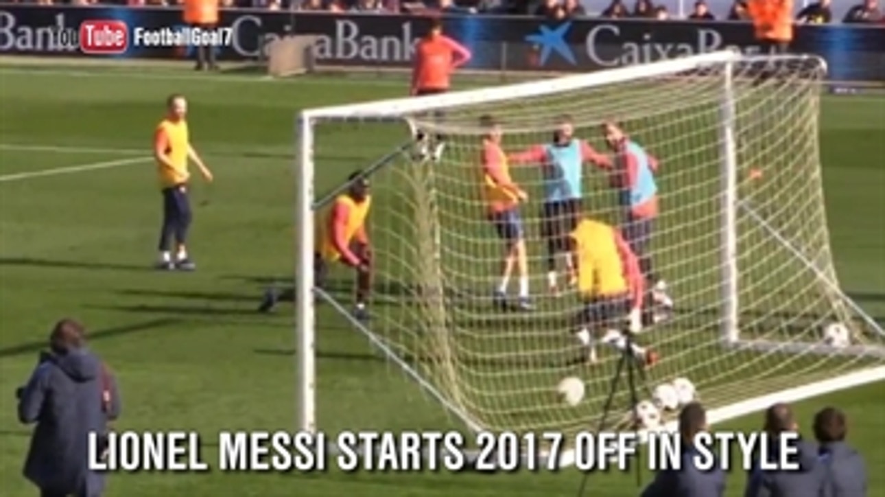 Lionel Messi starts 2017 with double nutmegs