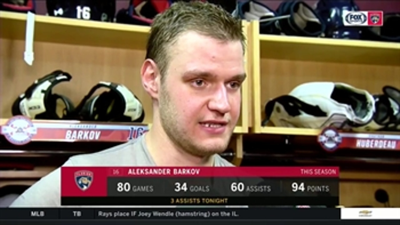 Aleksander Barkov talks about what it means to tie Panthers' single season point record