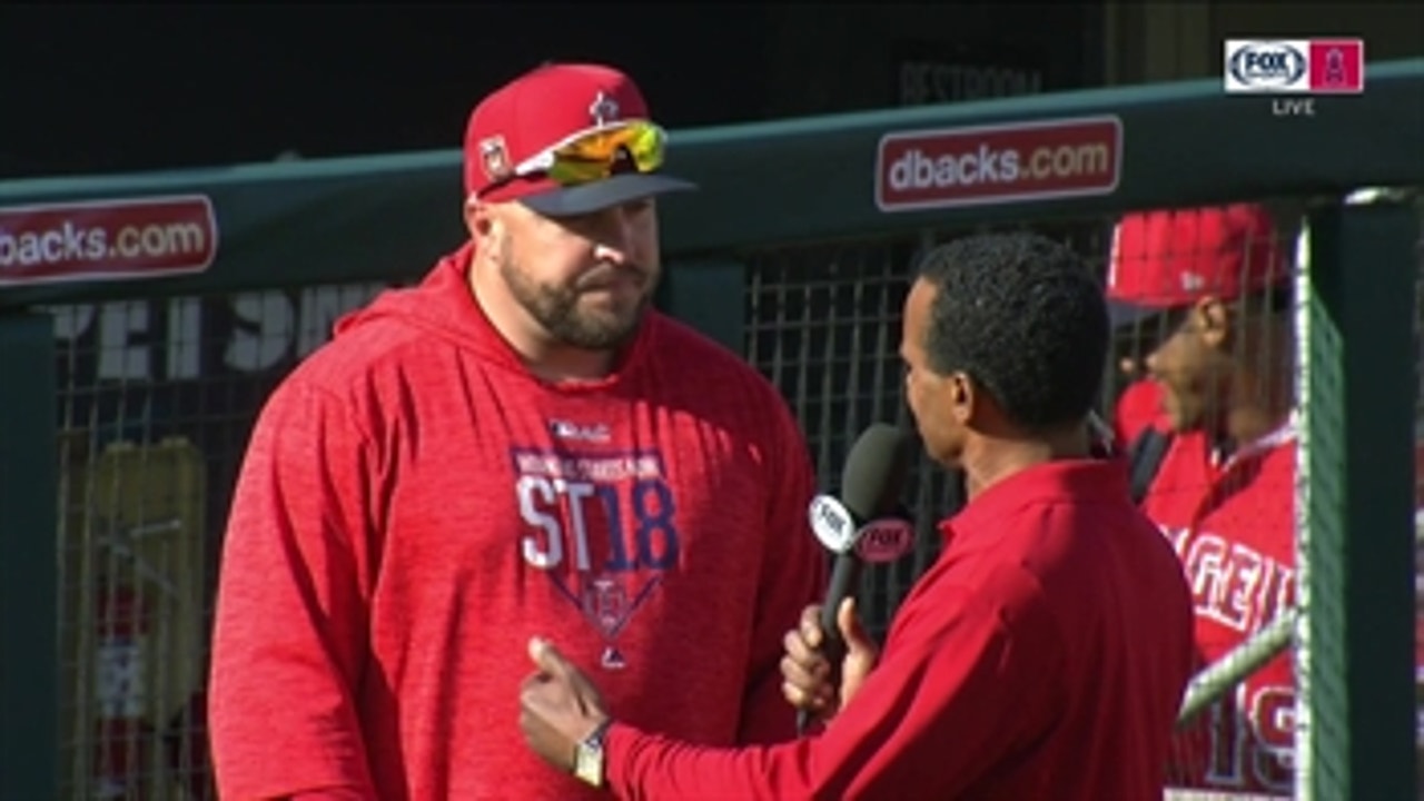 Angels hitting coach Eric Hinske likes what he sees so far in #LAASpring