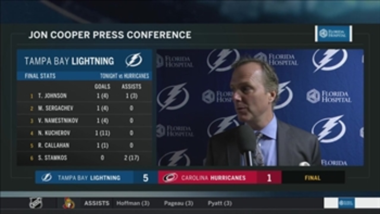 Jon Cooper disappointed with how Lightning began 3rd period despite victory