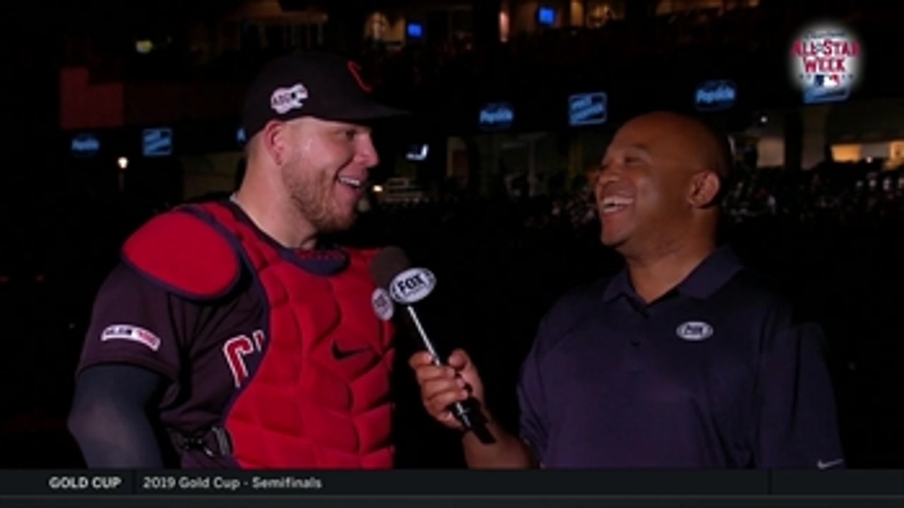 Andre jokes that Kansas City's postgame fireworks are for Roberto Perez