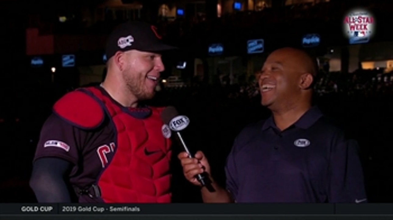 Andre jokes that Kansas City's postgame fireworks are for Roberto Perez