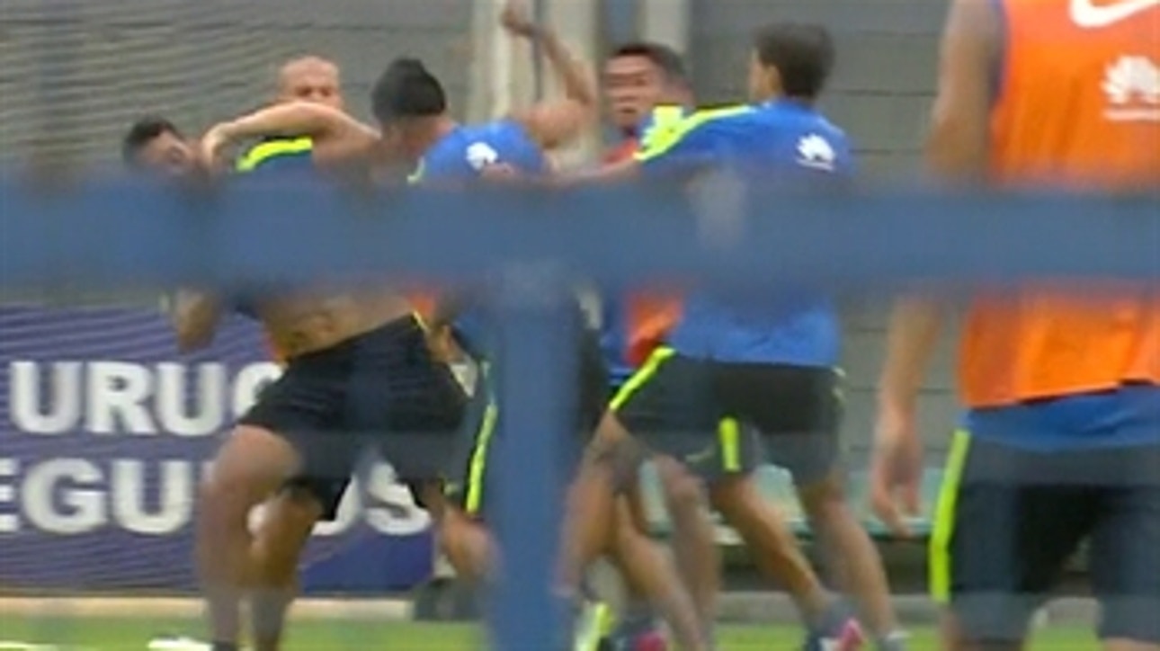 Two Boca Juniors players throw down at practice