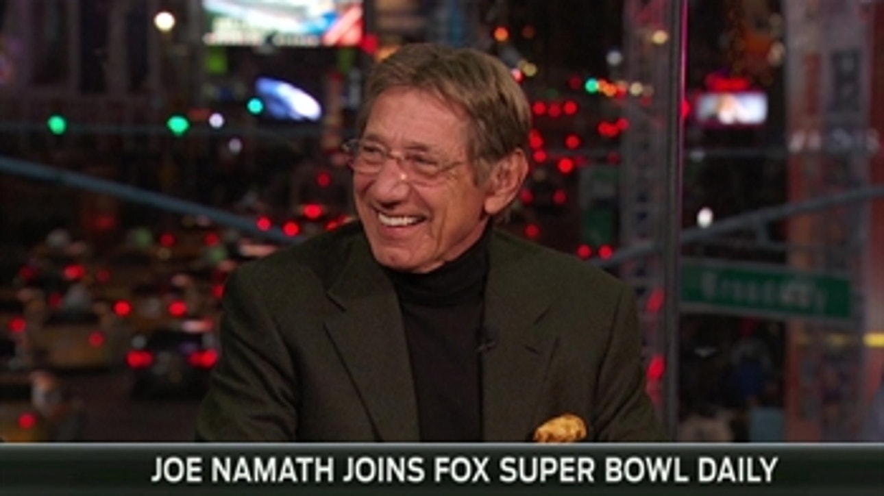 Broadway Joe visits the FOX Super Bowl set