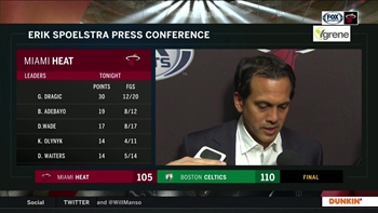 Erik Spoelstra discusses loss in Boston, getting ready to see Celtics again Wednesday in Miami