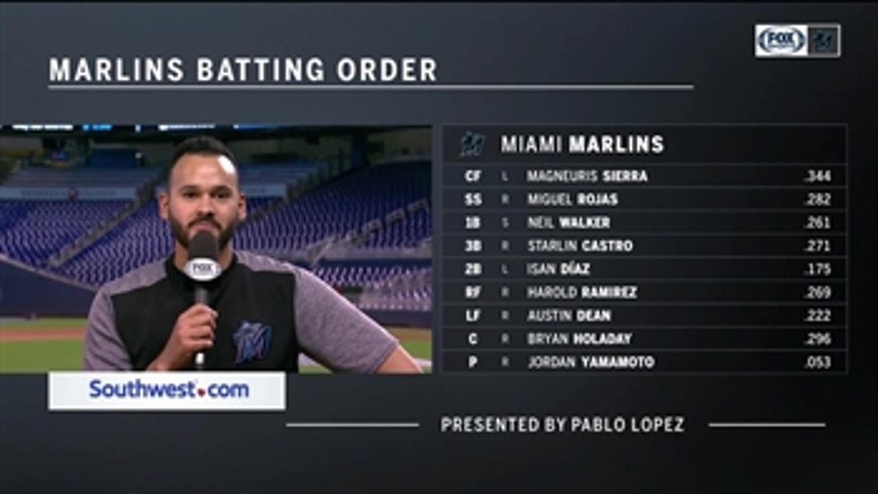 Pablo Lopez presents the Marlins' lineup to jumpstart Game 2 of Marlins vs. Nationals