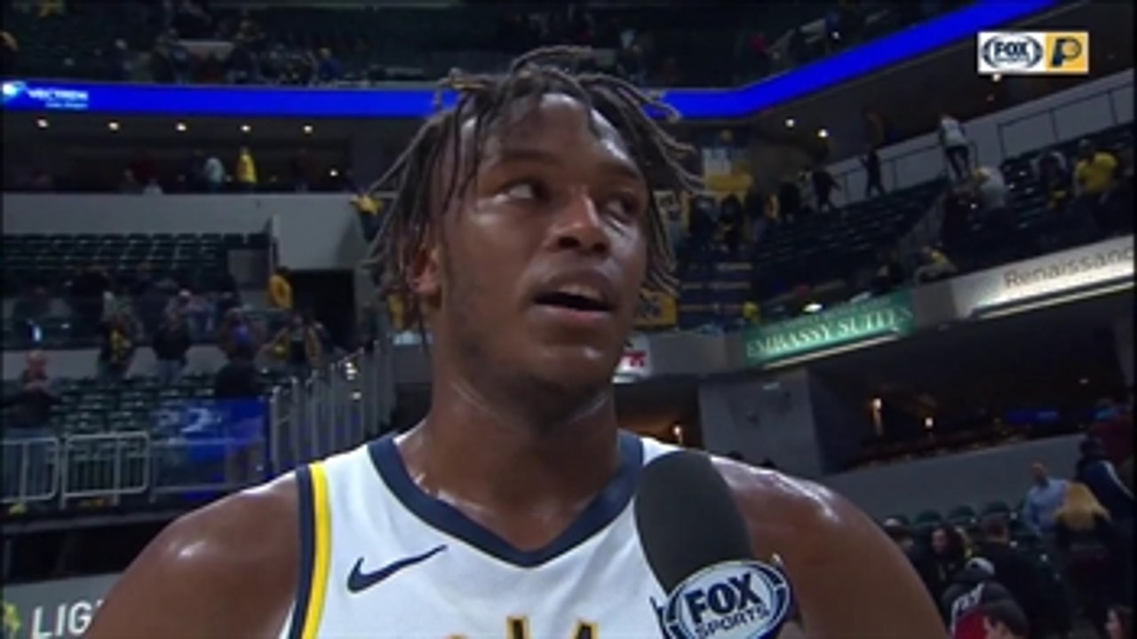 Myles Turner after a dominant performance in Pacers' victory
