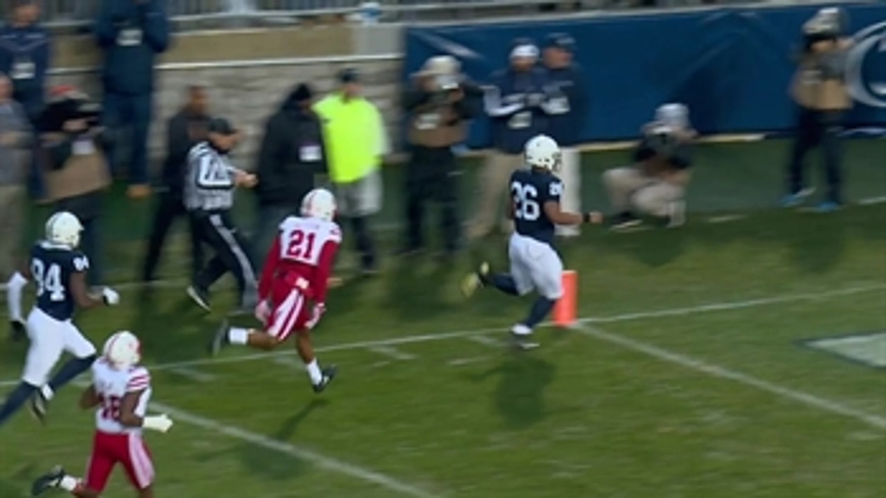 Saquon Barkley takes it 65 yards to the house giving Penn State a 7-0 lead