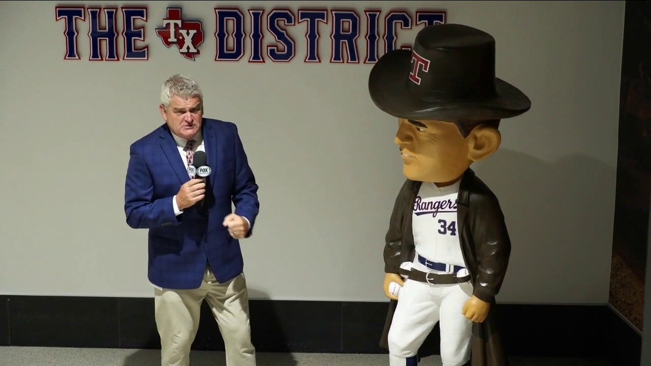 Life-Sized Nolan Ryan Bobble Head on Display at Globe Life Field