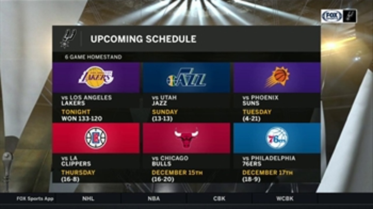 Upcoming Schedule for San Antonio ' Spurs Live