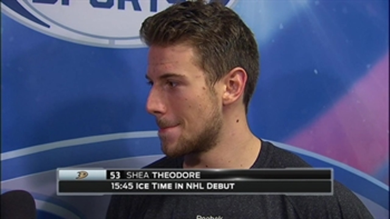 Shea Theodore following his NHL debut