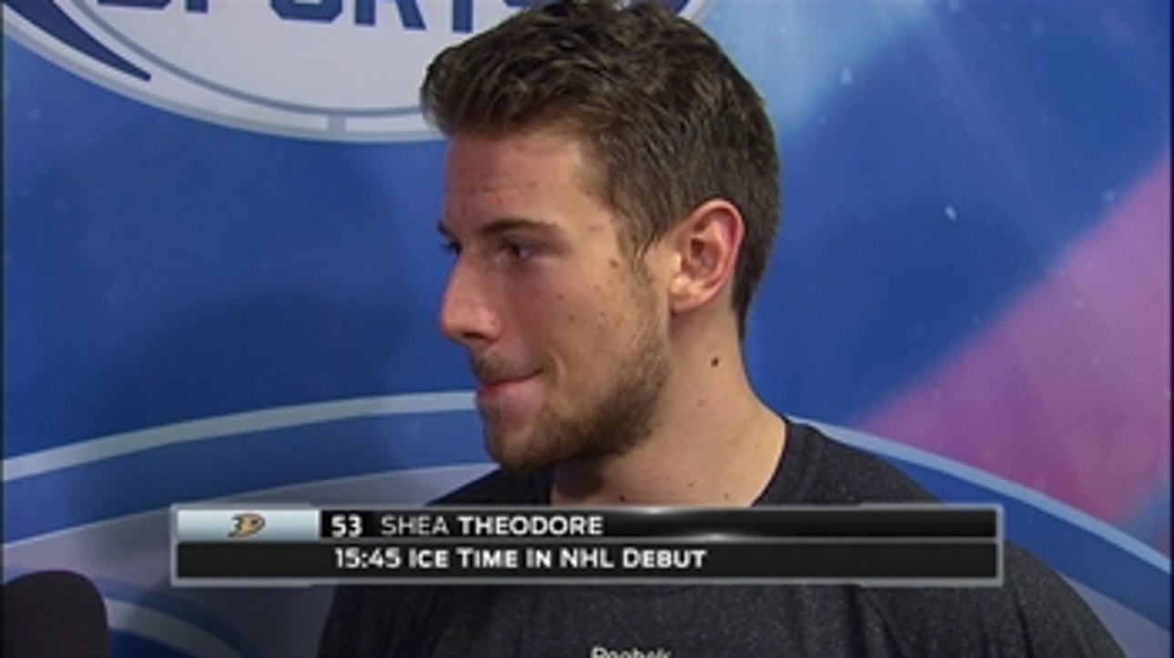Shea Theodore following his NHL debut