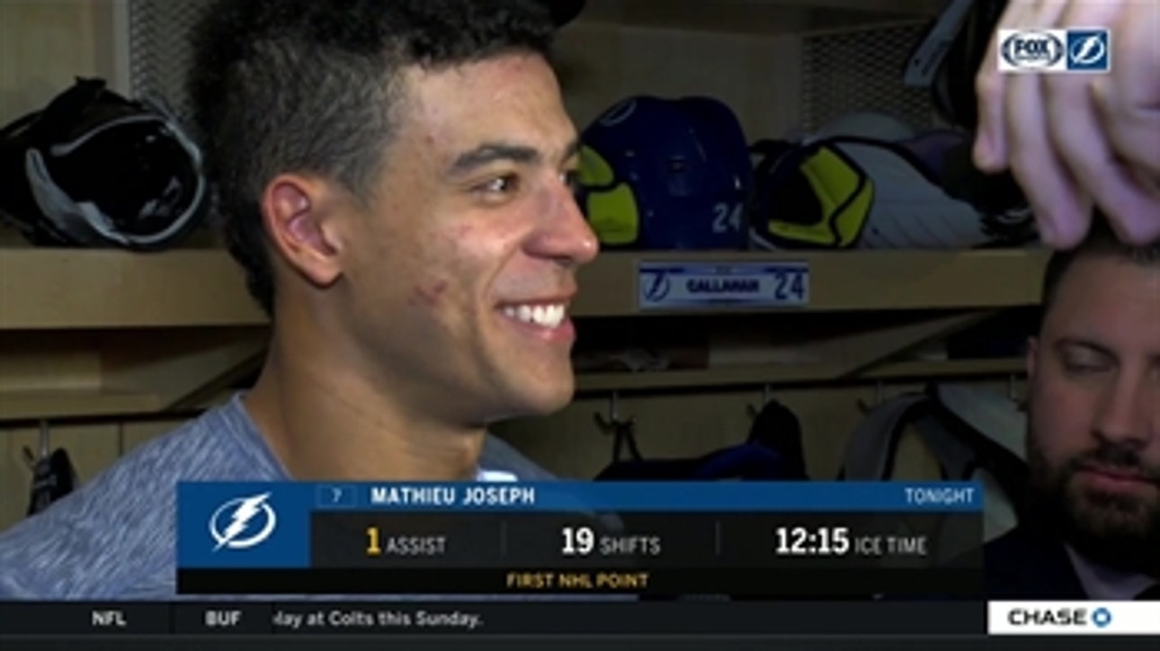 Mathieu Joseph recaps win and his 1st NHL point