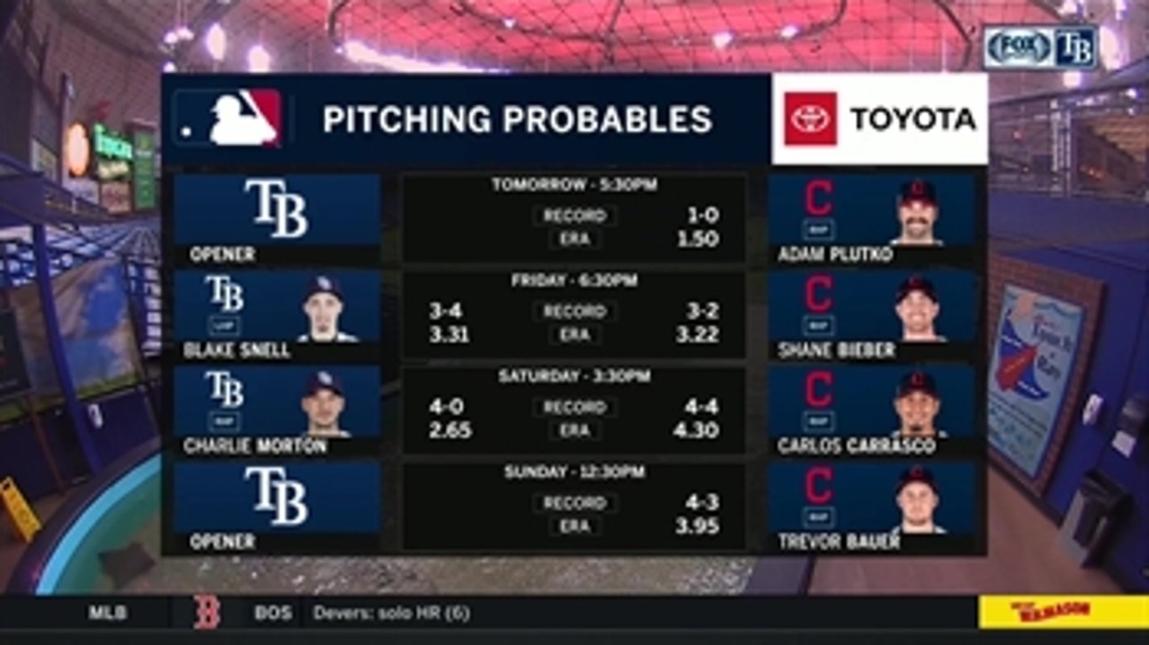 Rays begin 4-game series against Indians in Cleveland