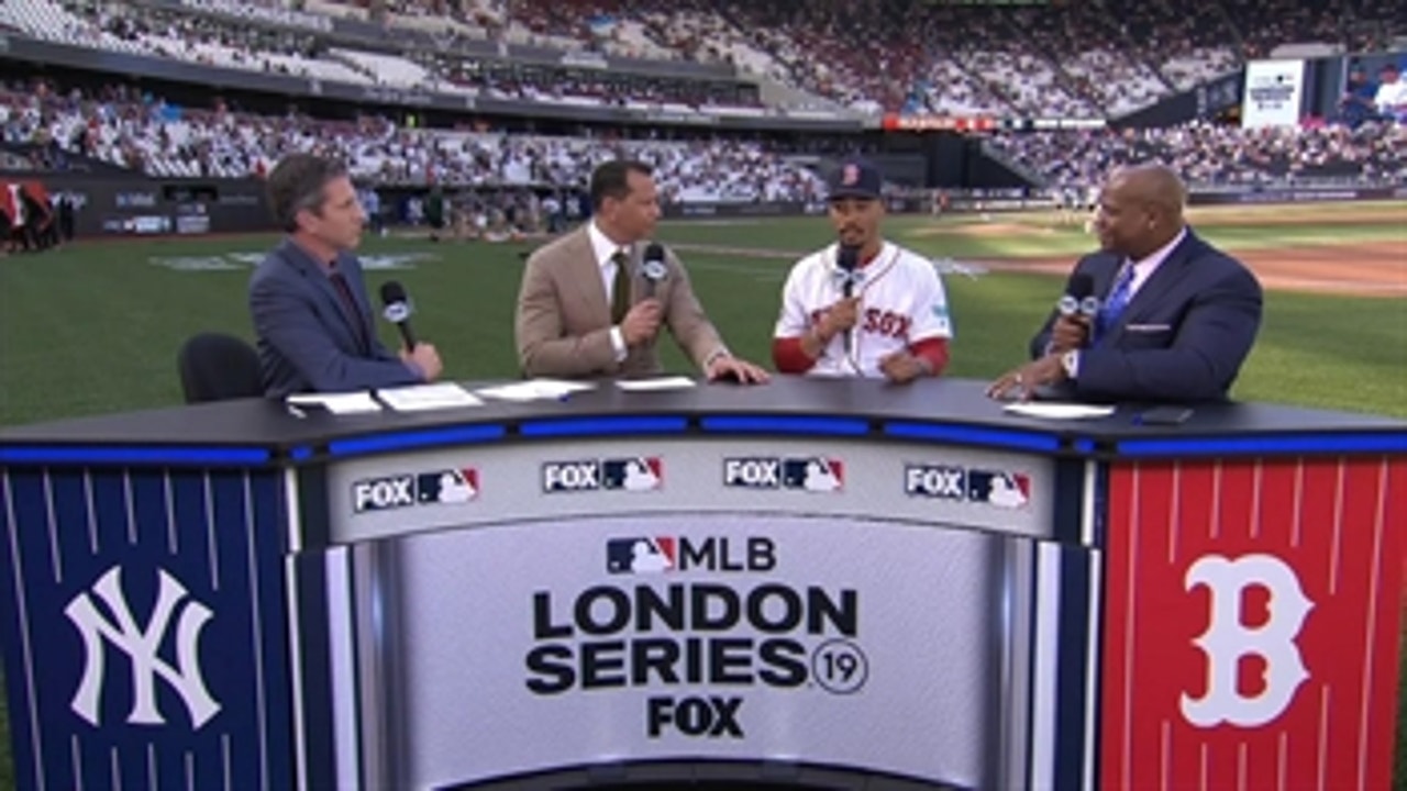Mookie Betts Joins the FOX crew in London and has a special message for David Ortiz