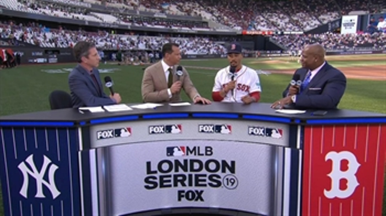 Mookie Betts Joins the FOX crew in London and has a special message for David Ortiz