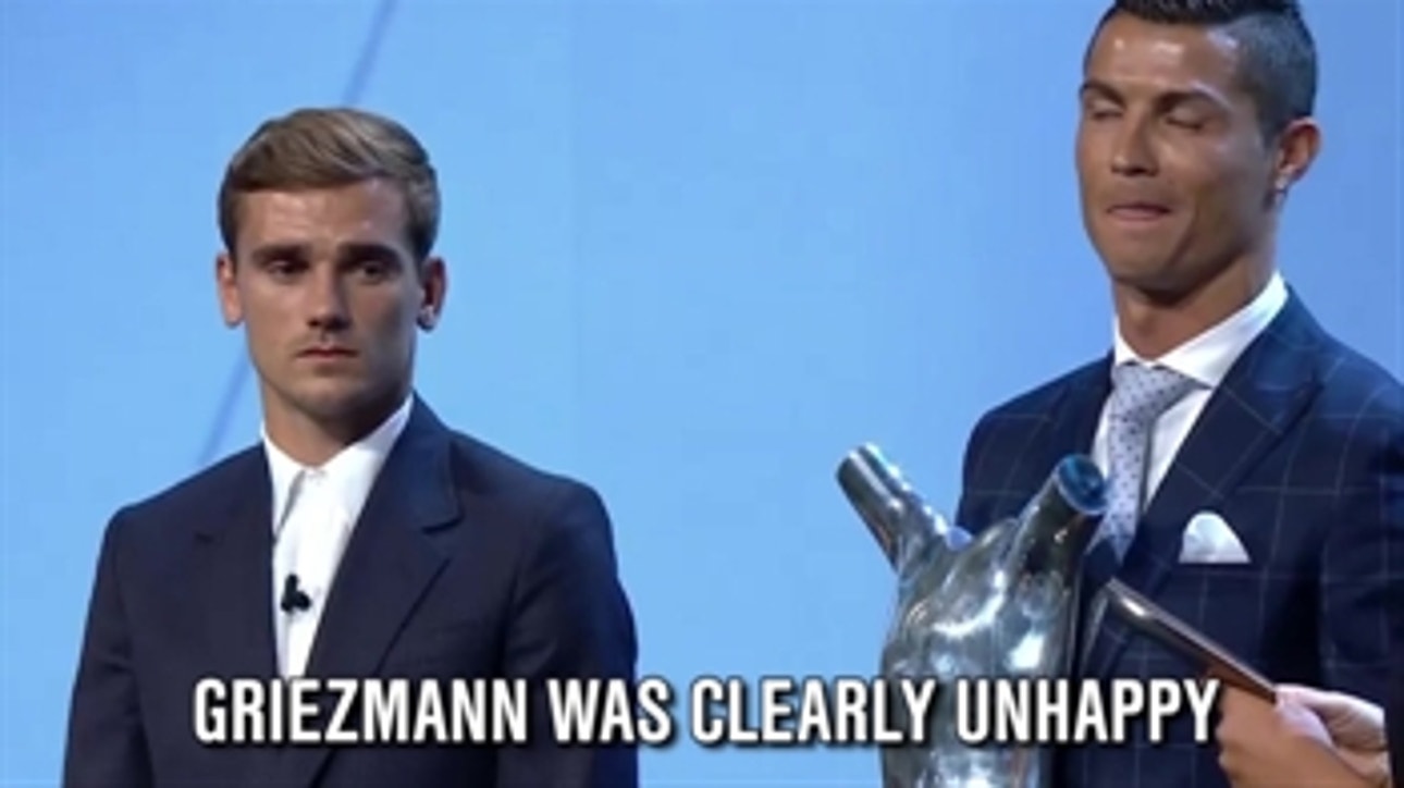 Antoine Griezmann wasn't too happy about Ronaldo winning the UEFA award