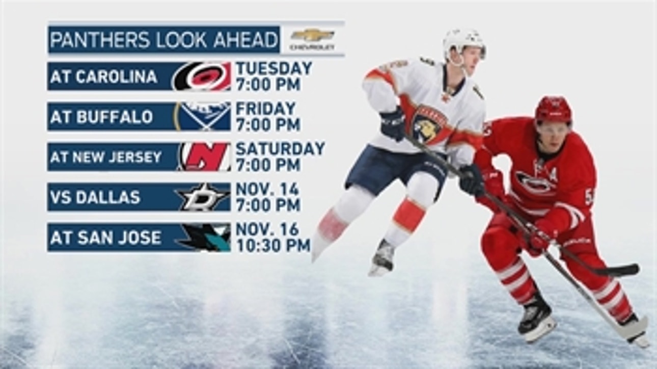 Panthers' road trip begins against slumping Hurricanes