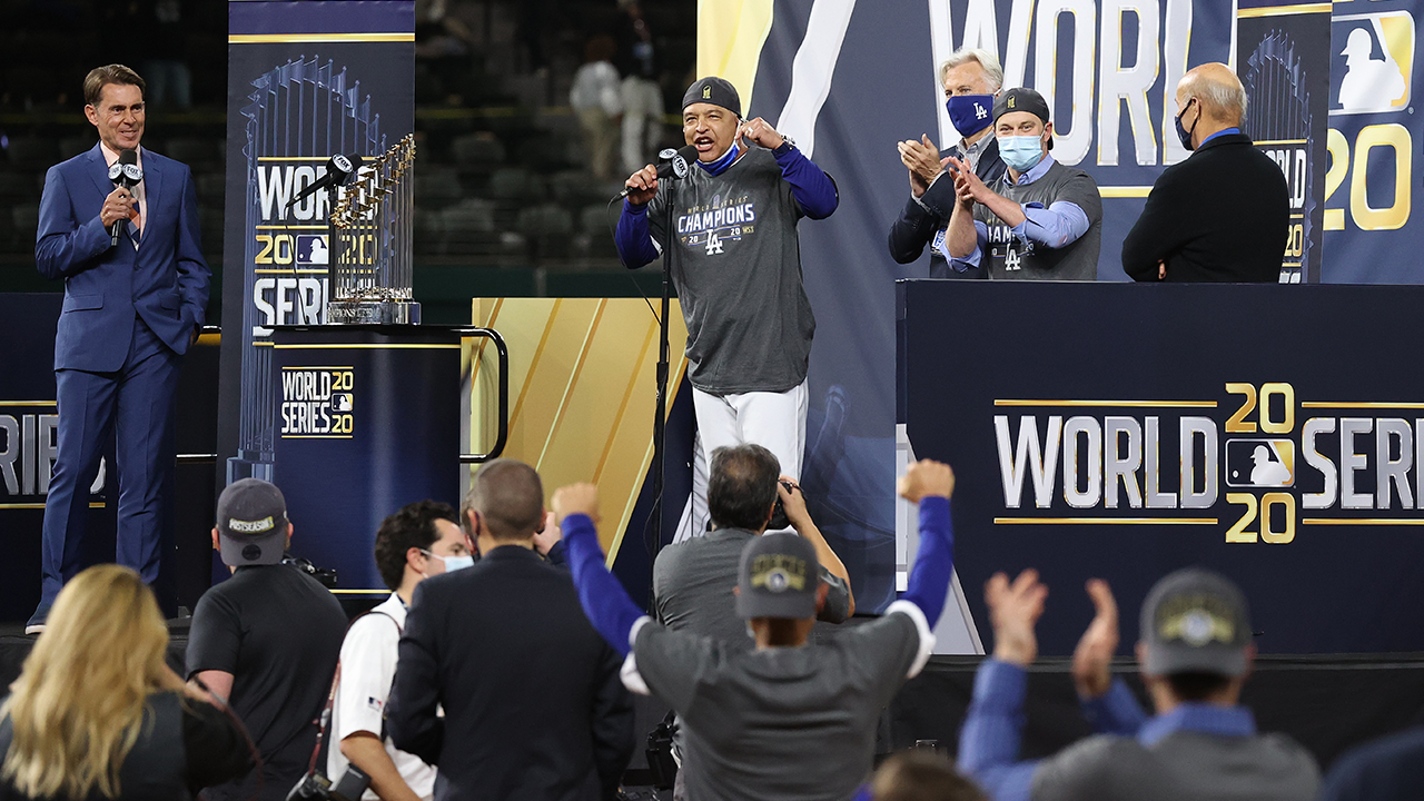 Dodgers are awarded Commissioner's Trophy as World Series champions for first time in 32 years