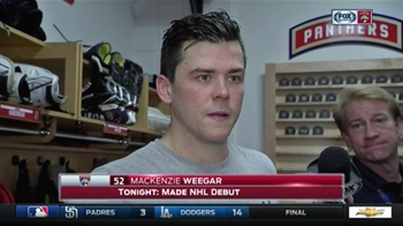 Mackenzie Weegar on first NHL game: 'Everybody made me feel really comfortable out there'