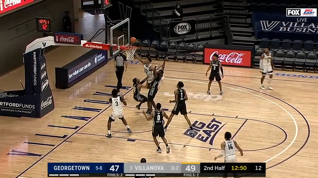 No. 3 Villanova beats Georgetown 84-74 behind career-high 32-point game from Jermaine Samuels