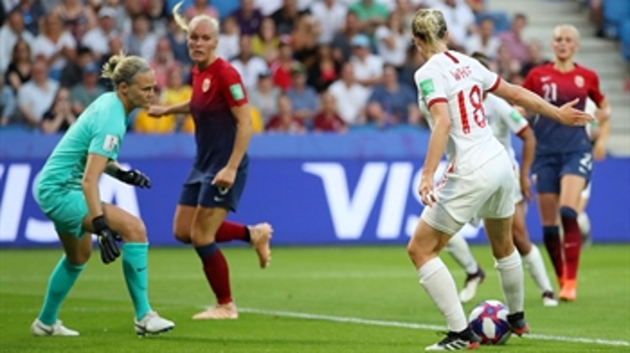 England's Ellen White scores off of Parris' perfect assist for a 2-0 lead ' 2019 FIFA Women's World Cup™