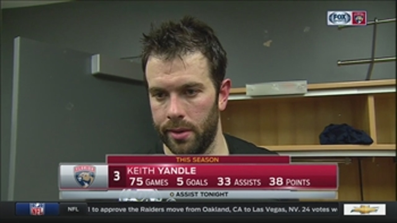Keith Yandle calls it tough to lose games at this stage of the season
