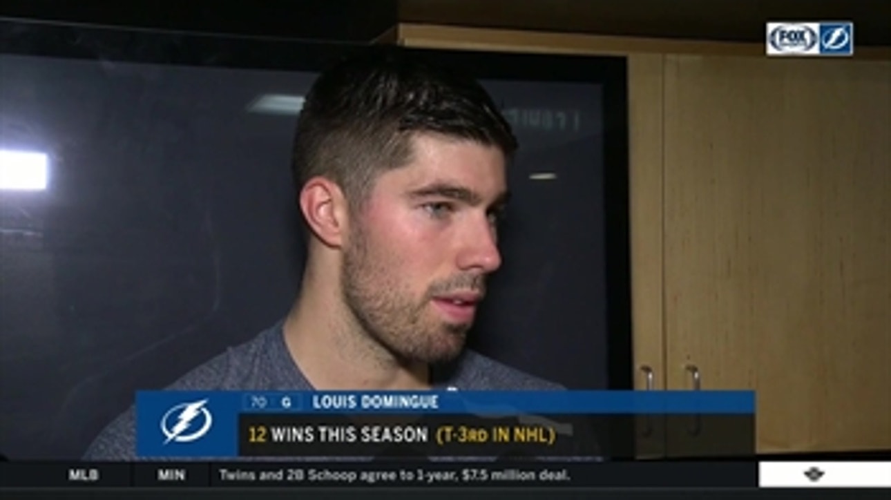 Louis Domingue on moving into 3rd place in NHL with 12 wins