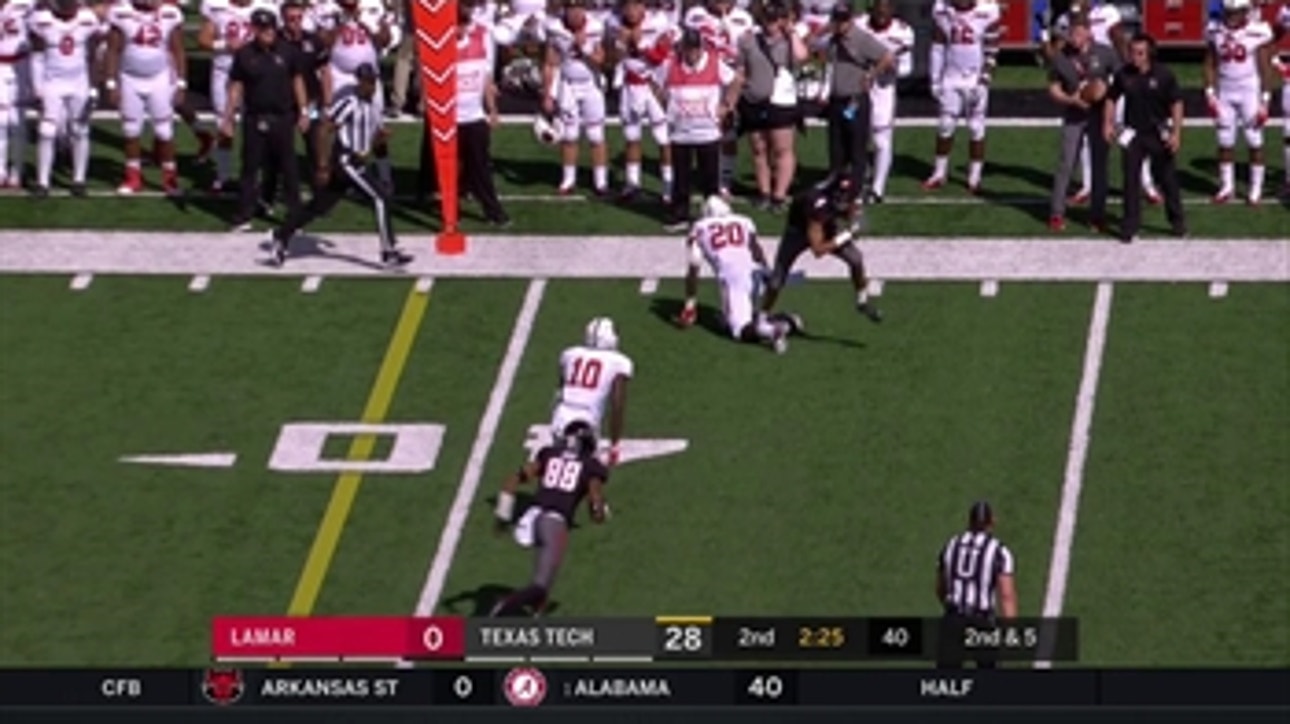 HIGHLIGHTS: WR Antoine Wesley takes it in for the Touchdown ' Lamar at Texas Tech