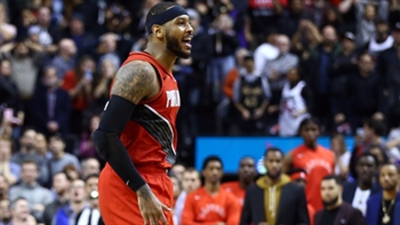 Skip Bayless and Shannon Sharpe react to Carmelo Anthony's game-winning shot