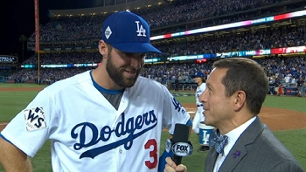 Chris Taylor talks to Ken Rosenthal about his first inning leadoff home run that helped the Dodgers win game 1