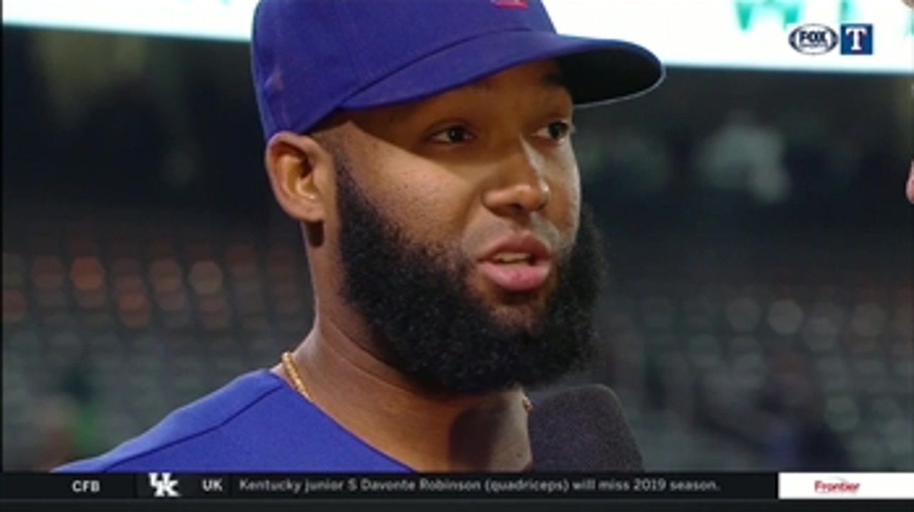 Danny Santana does on-field interview in English for the first time