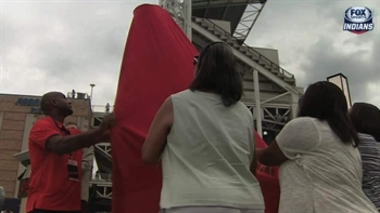The unveiling of the Larry Doby statue