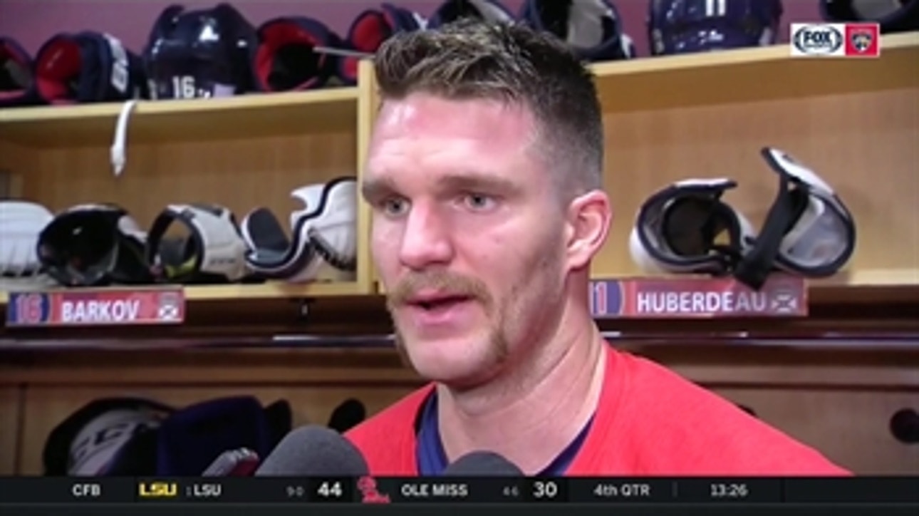 Jonathan Huberdeau talks Panthers' 4-3 win after setting a franchise record with 250 assists