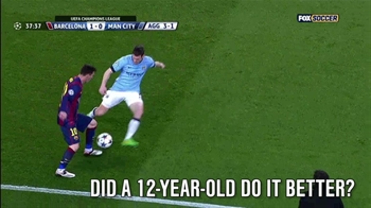 Is this 12-year-old's nutmeg better than Leo Messi's?