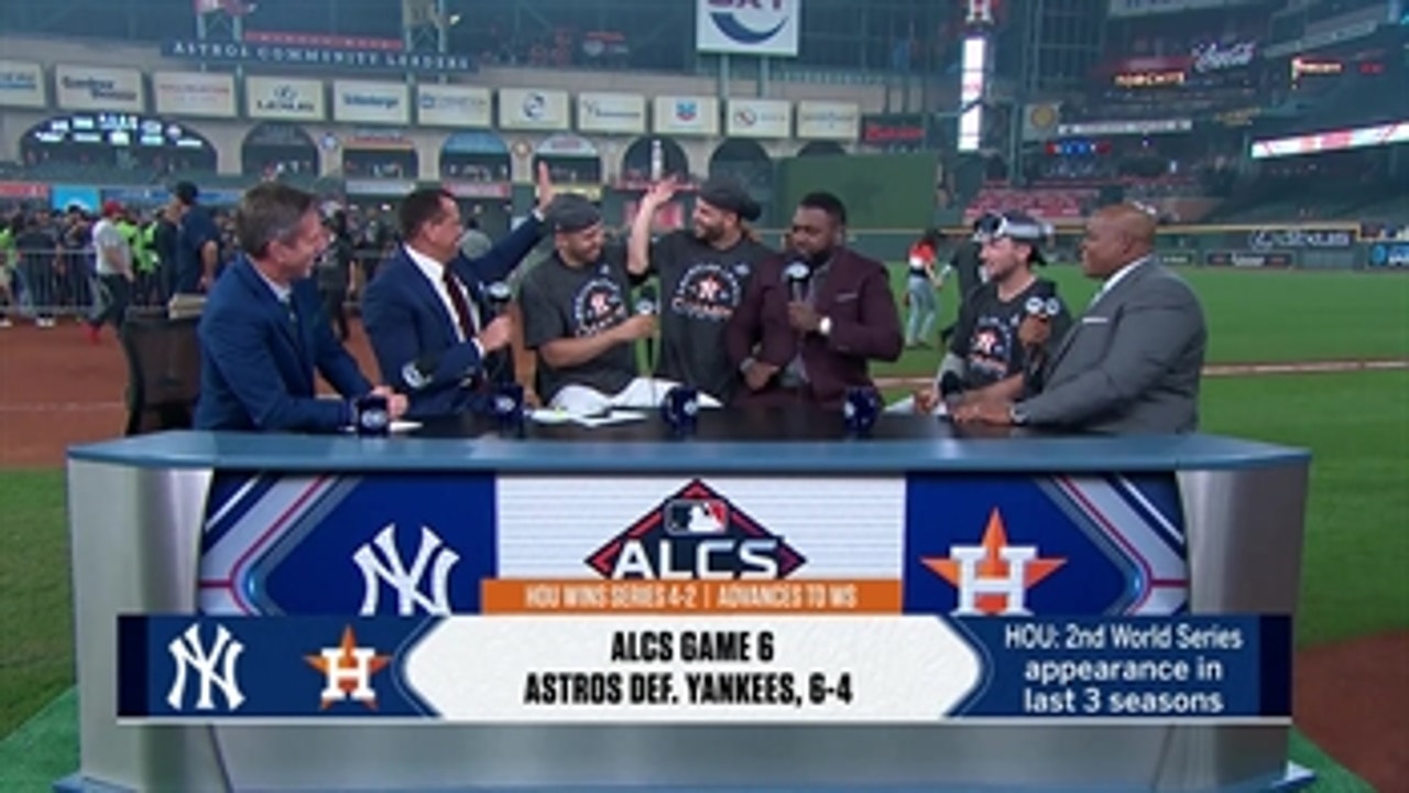 Jose Altuve and Alex Bregman crash Carlos Correa's postgame interview with the MLB on FOX crew