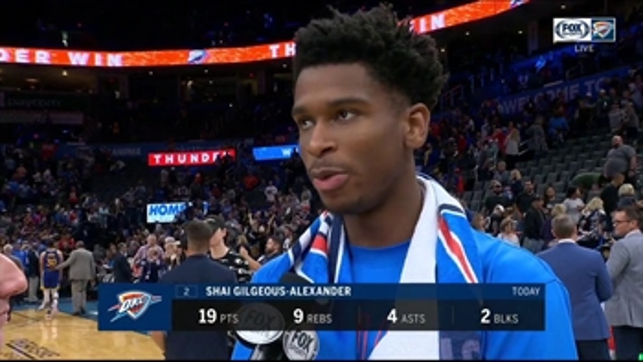 Shai Gilgeous-Alexander on the Thunder's first win of the season