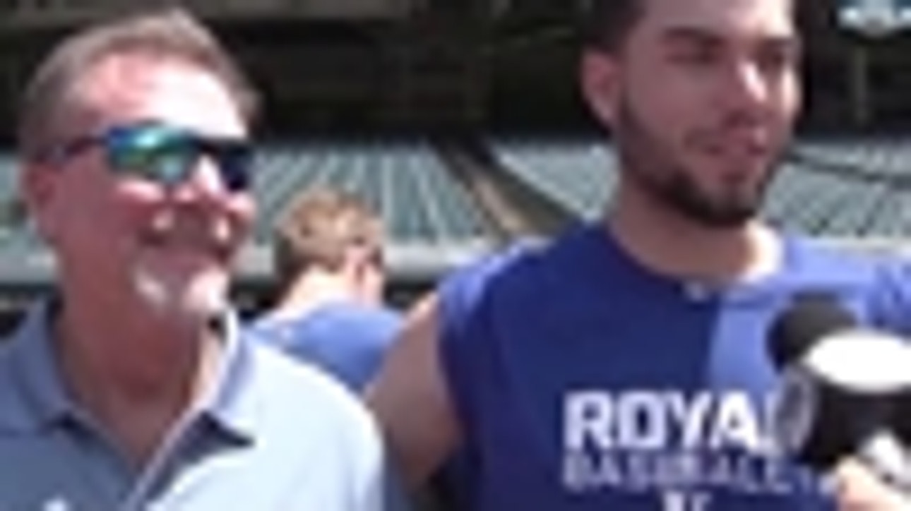 Kansas City Royals take batting practice with their dads