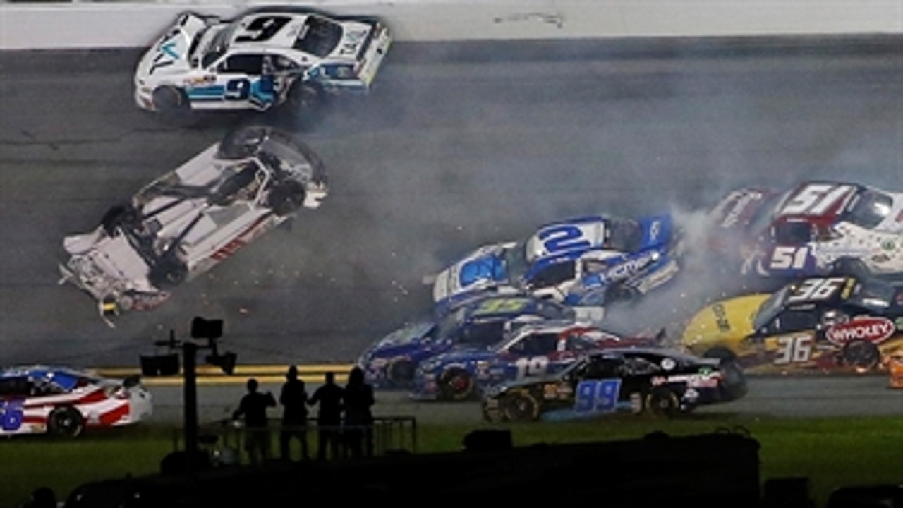 Austin Cindric barrel rolls in massive wreck at Daytona ' 2018 NASCAR XFINITY SERIES