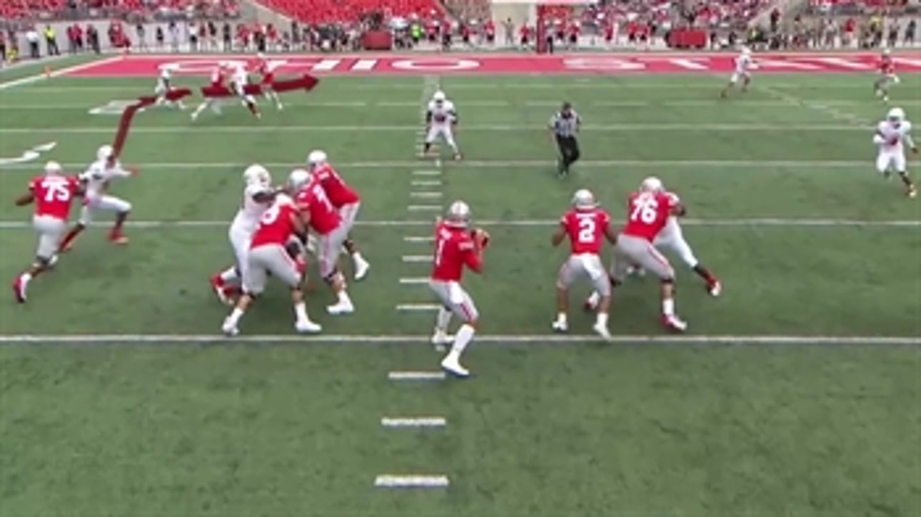 Watch Justin Fields' first passing TD for the Ohio State Buckeyes