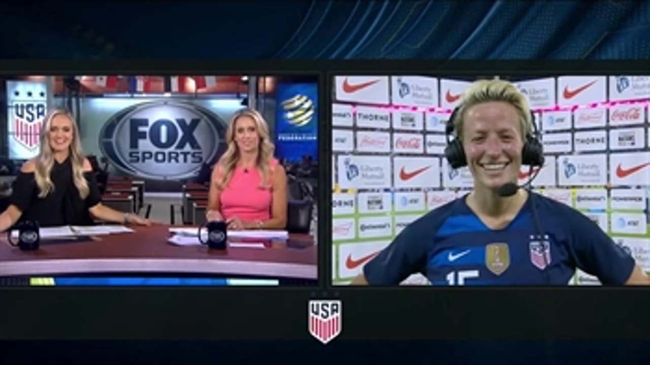 Megan Rapinoe joins Katie Witham and Leslie Osborne after the USWNT escaped with a tie vs Australia