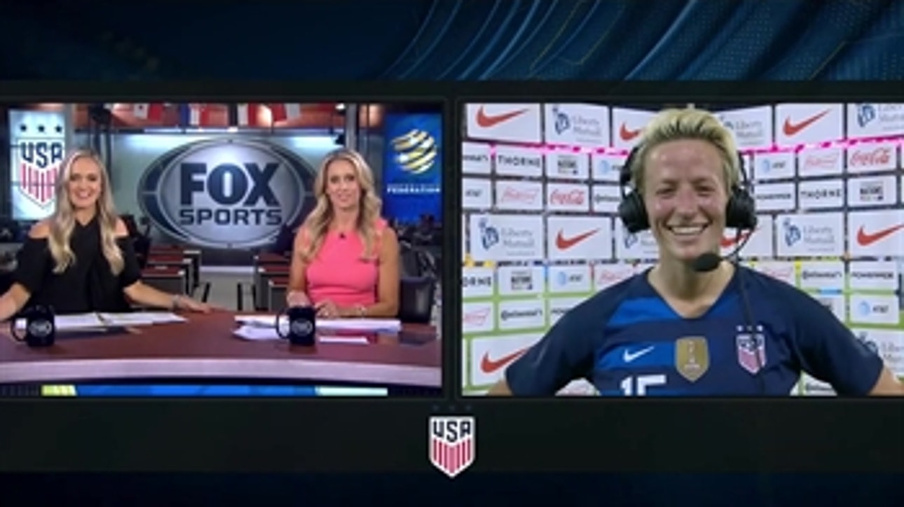 Megan Rapinoe joins Katie Witham and Leslie Osborne after the USWNT escaped with a tie vs Australia