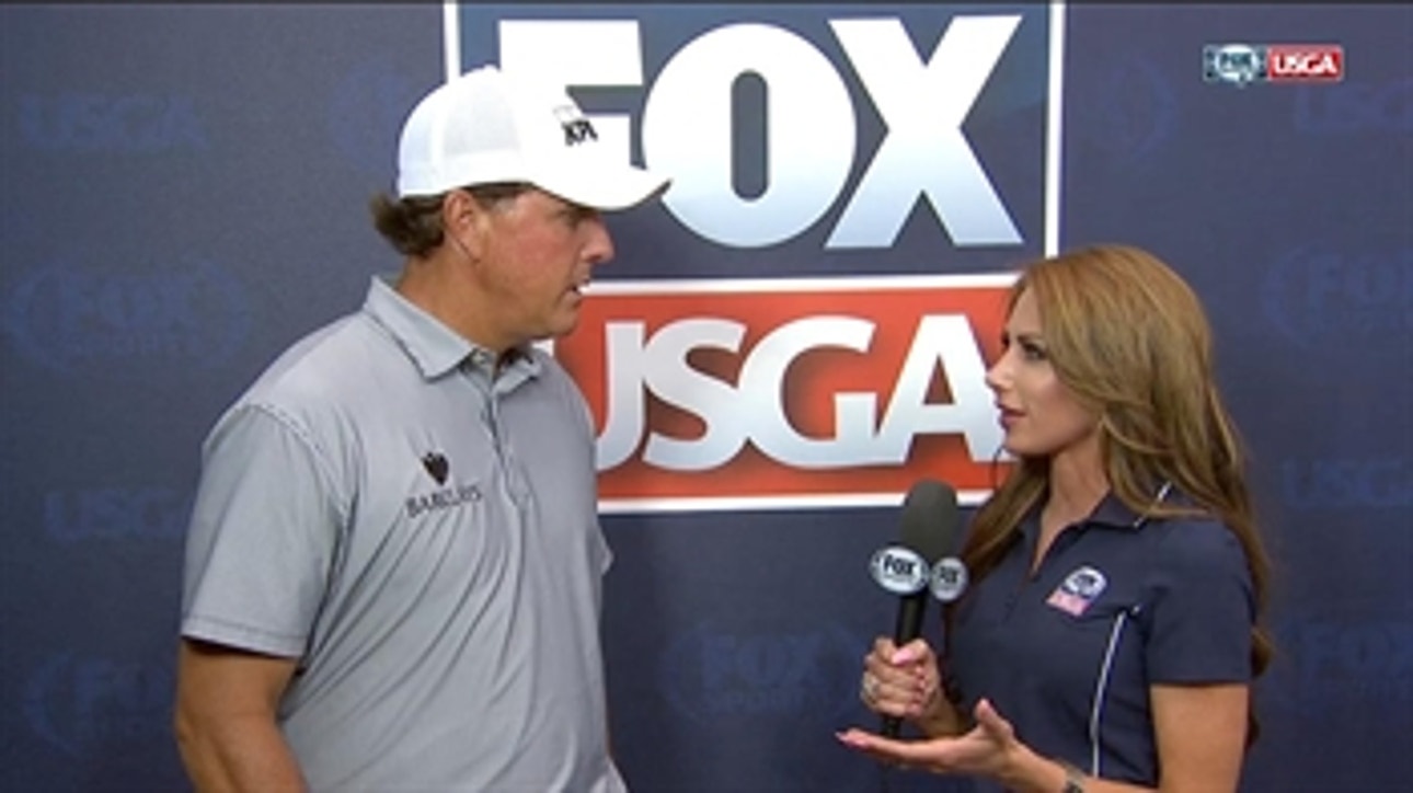 Mickelson pleased with Round 1 performance at 2015 U.S. Open
