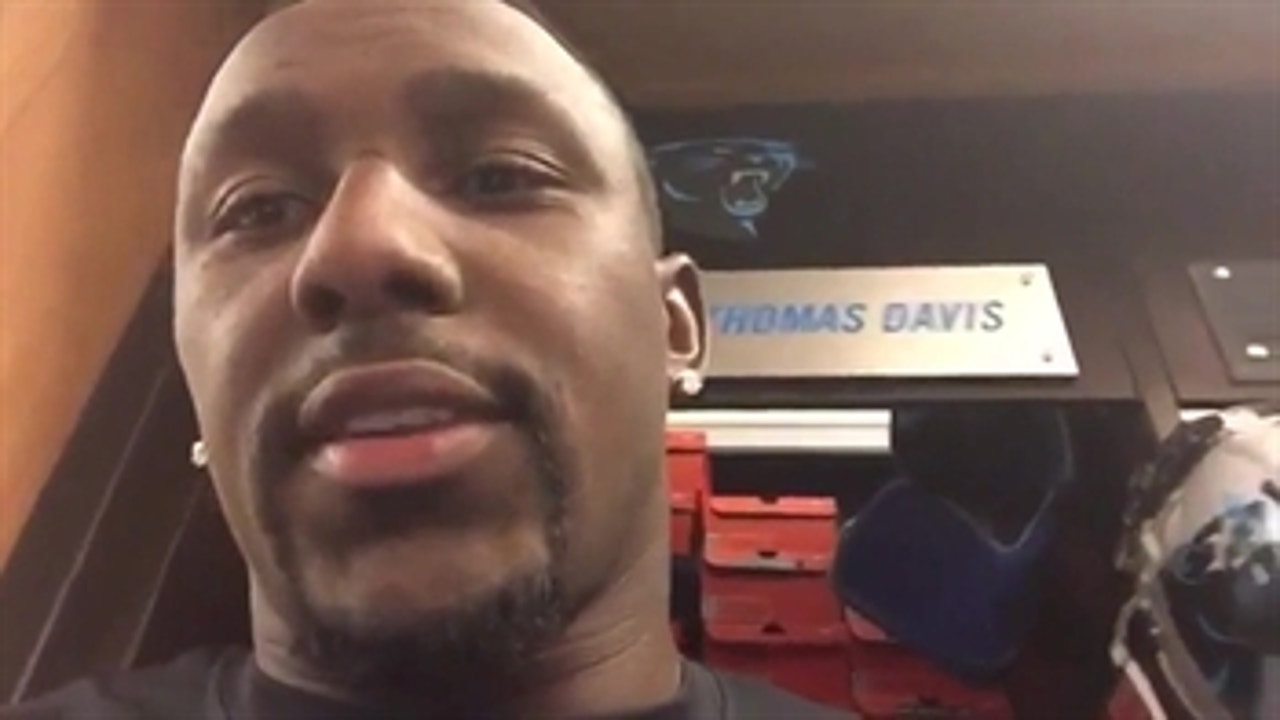 Looking for #3 - Panthers LB Thomas Davis is in the locker room before kickoff - PROcast pregame