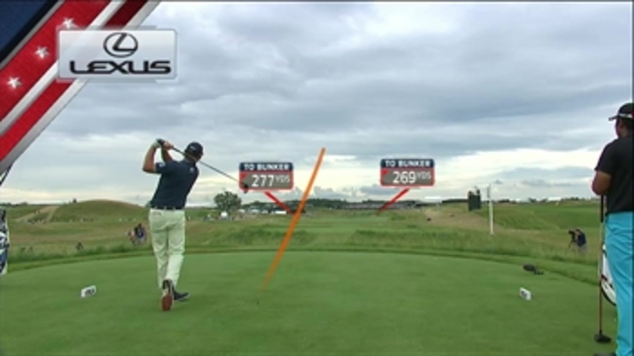 Watch Brandt Snedeker's approach on the 17th hole at Erin Hills
