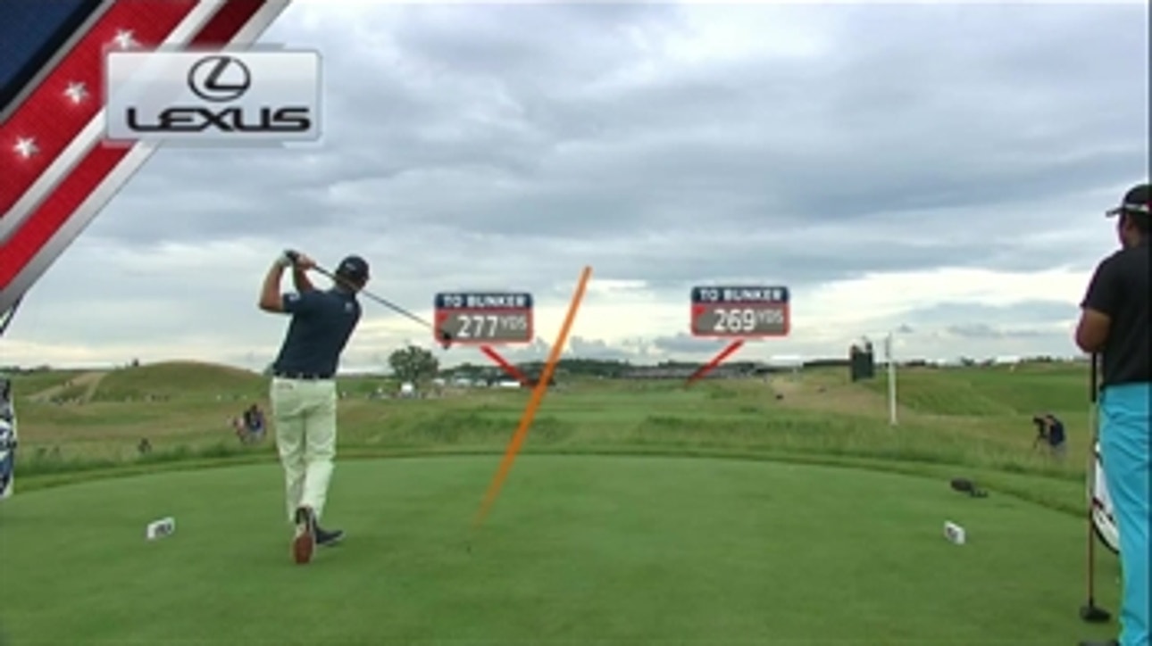 Watch Brandt Snedeker's approach on the 17th hole at Erin Hills