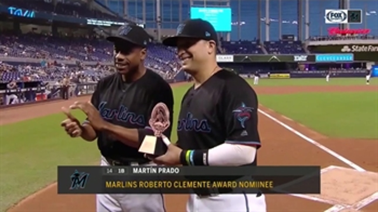 Martin Prado has been honored as the Marlins' Roberto Clemente nominee